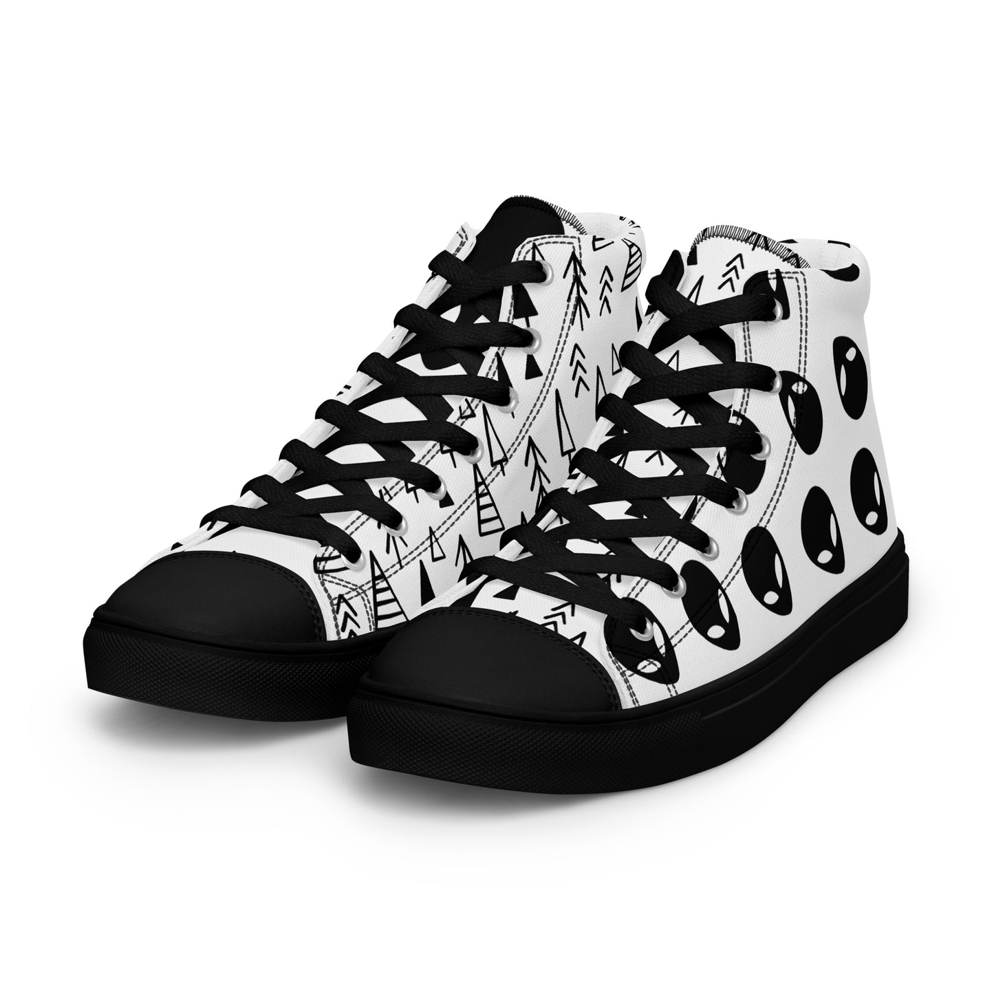 Limited Edition Alien & Tree high top canvas shoes