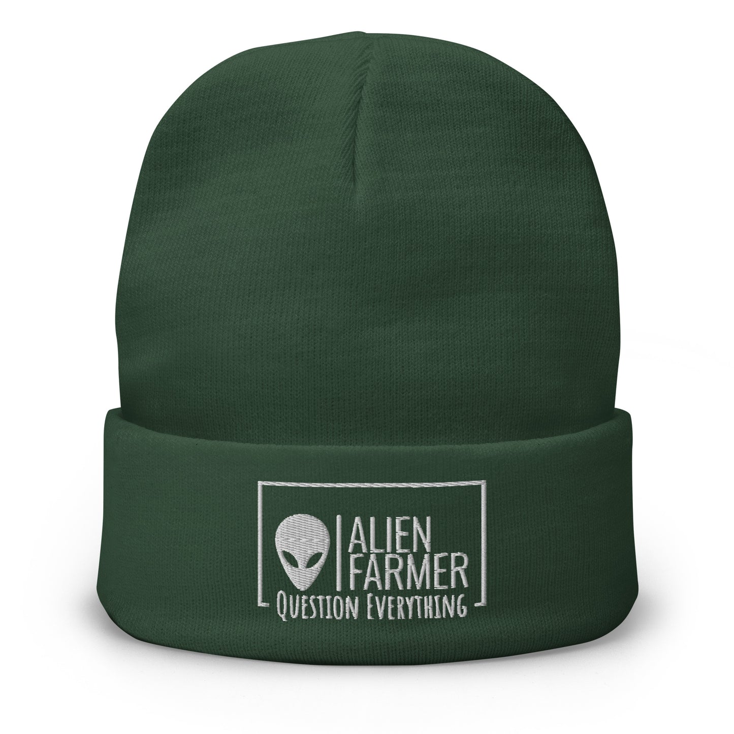 Alien Farmer Embroidered Beanie