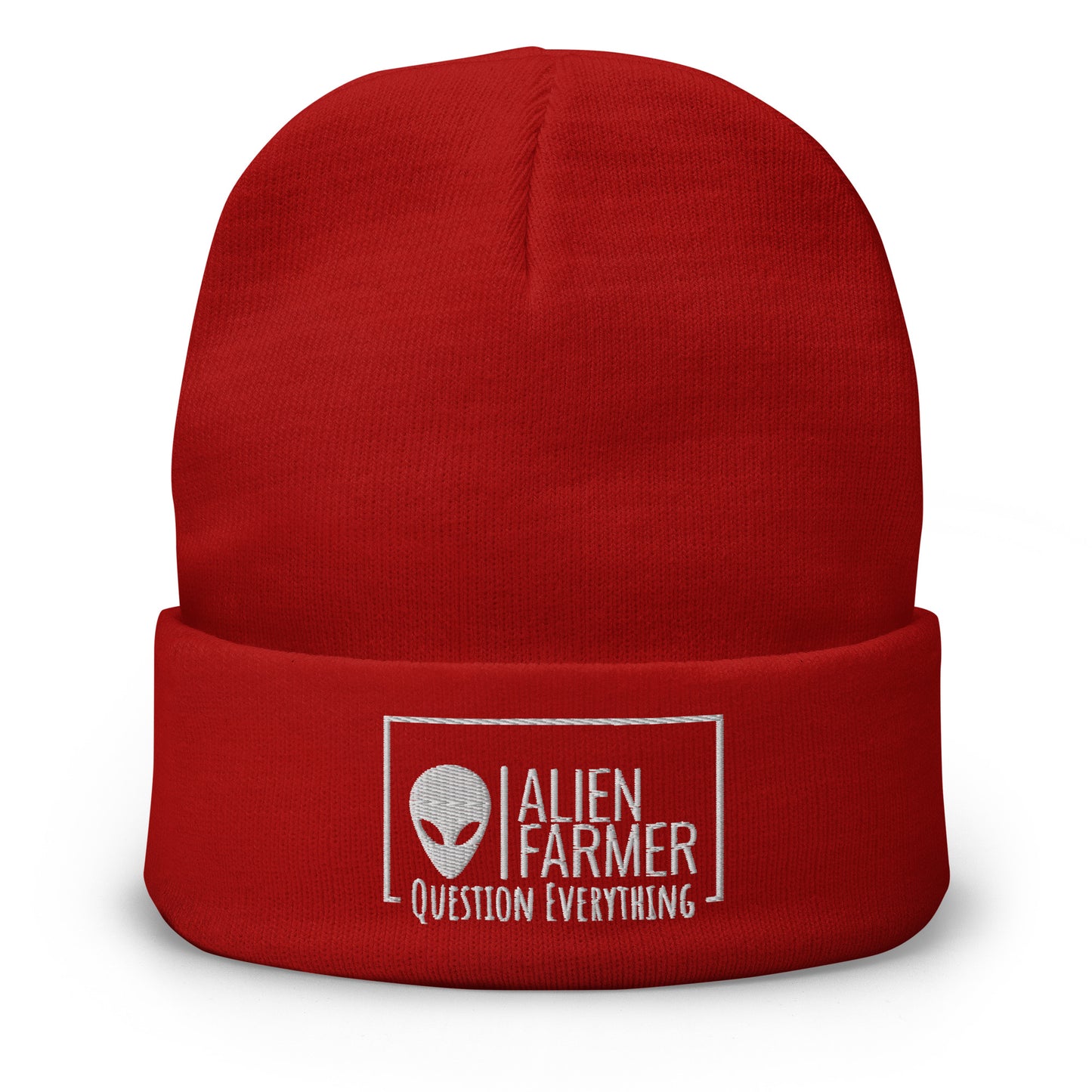 Alien Farmer Embroidered Beanie